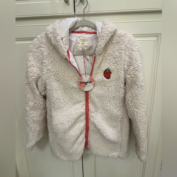 Hayden Girls Other - Hayden Girls Sherpa Strawberry Fleece Zip zip Jacket size Large
